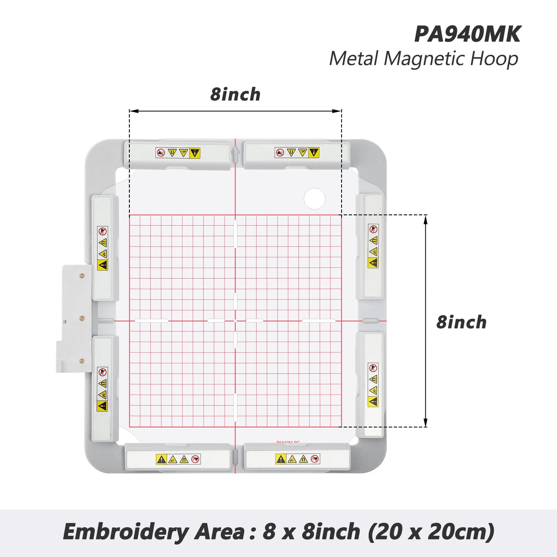 Magnetic Embroidery Hoop (Long-bar Magnets) for Husqvarna Viking Designer Diamond Deluxe Royale etc. Pfaff Creative Sensation Pro Embroidery Machine