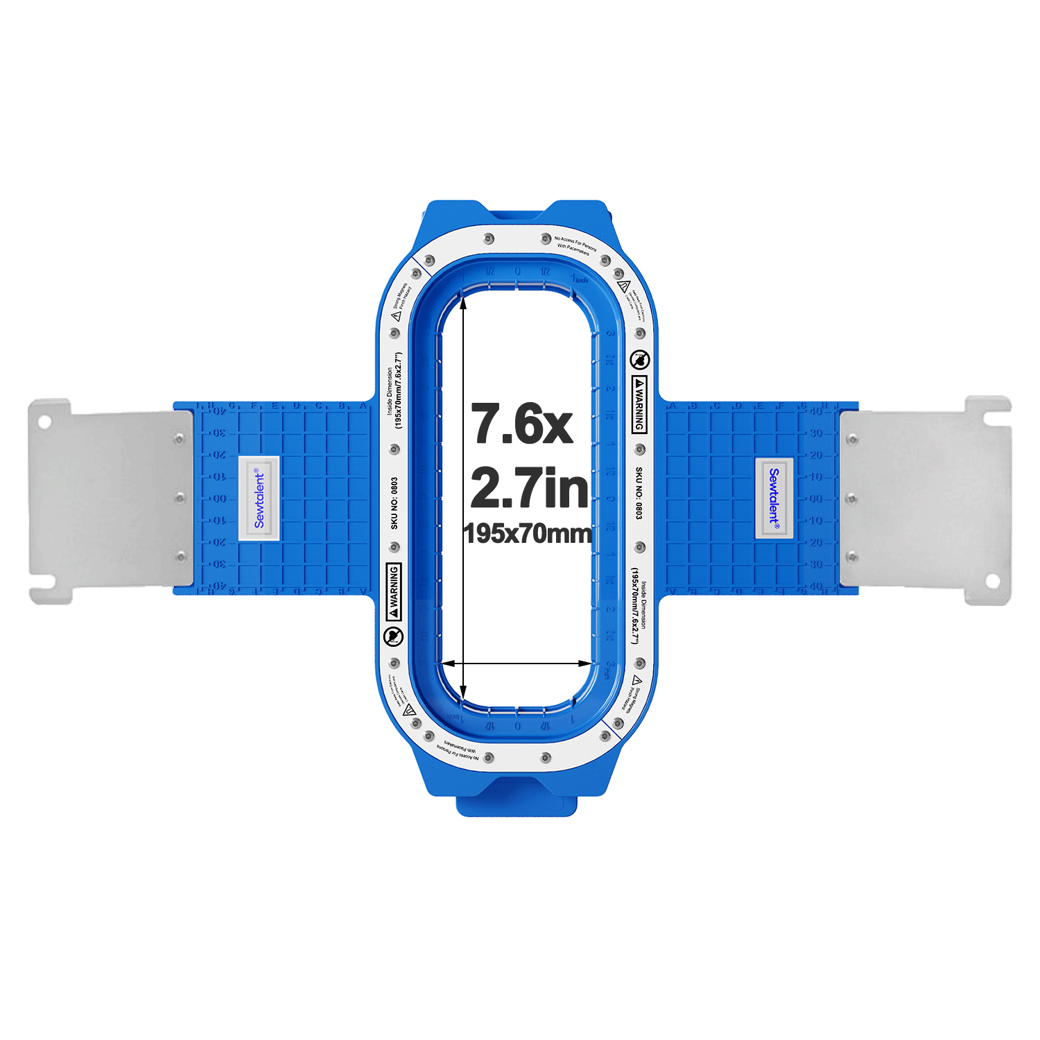 7.6x2.7inch Magnetic embroidery hoop frame for industrial multi-needle brother embroidery machines, holds fabric flat and makes hooping easier