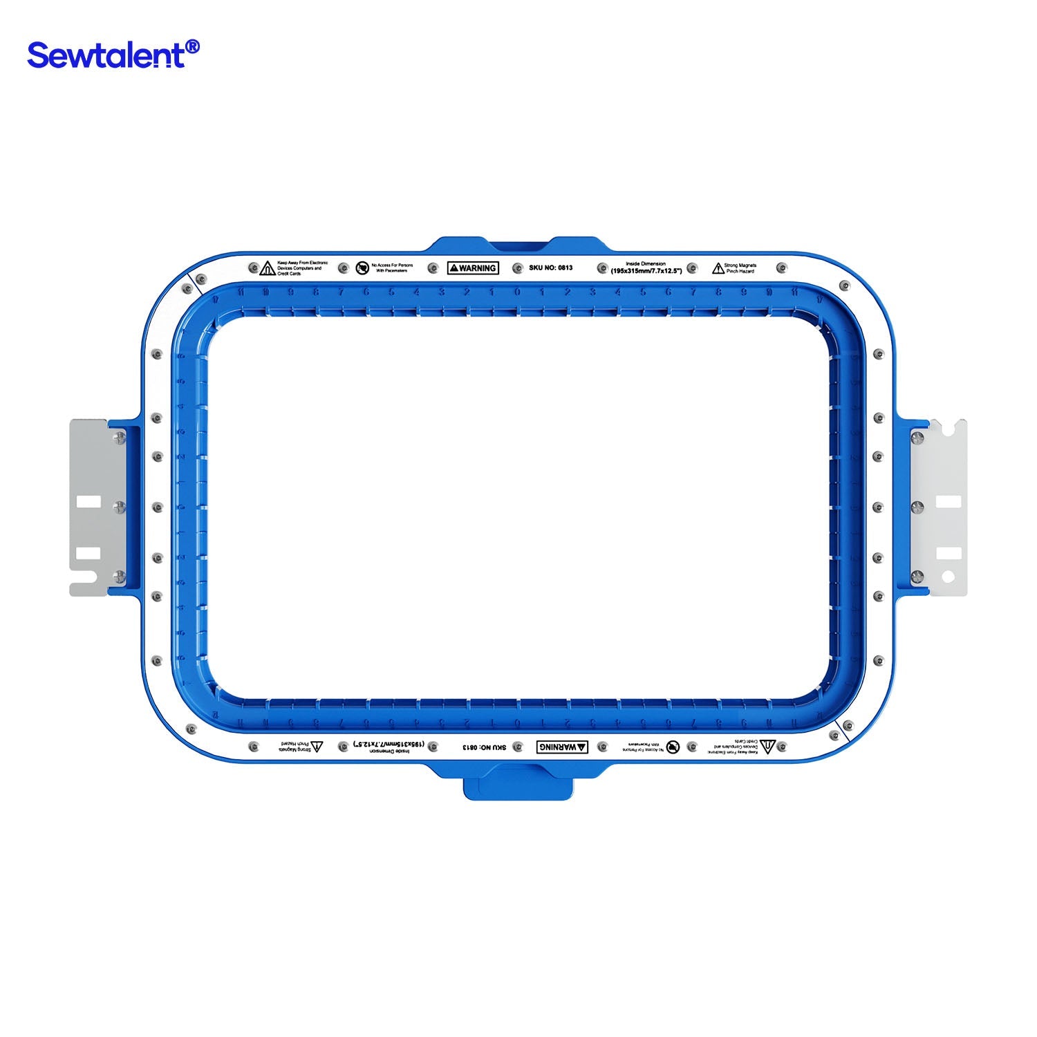 Magnetic embroidery hoop frame for Brother embroidery machines, holds fabric flat and makes hooping easier