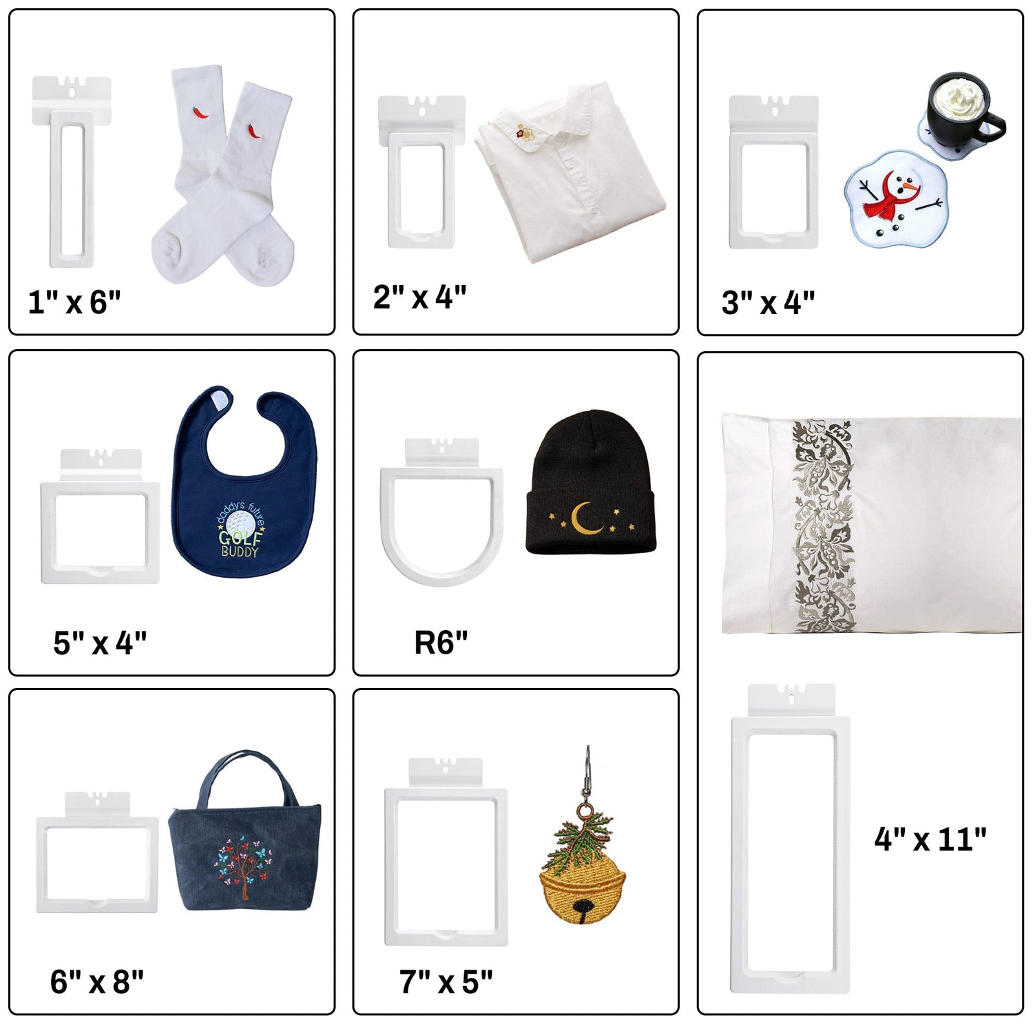 8in1 Magnetic Hoops for HappyJapan Embroidery Machines