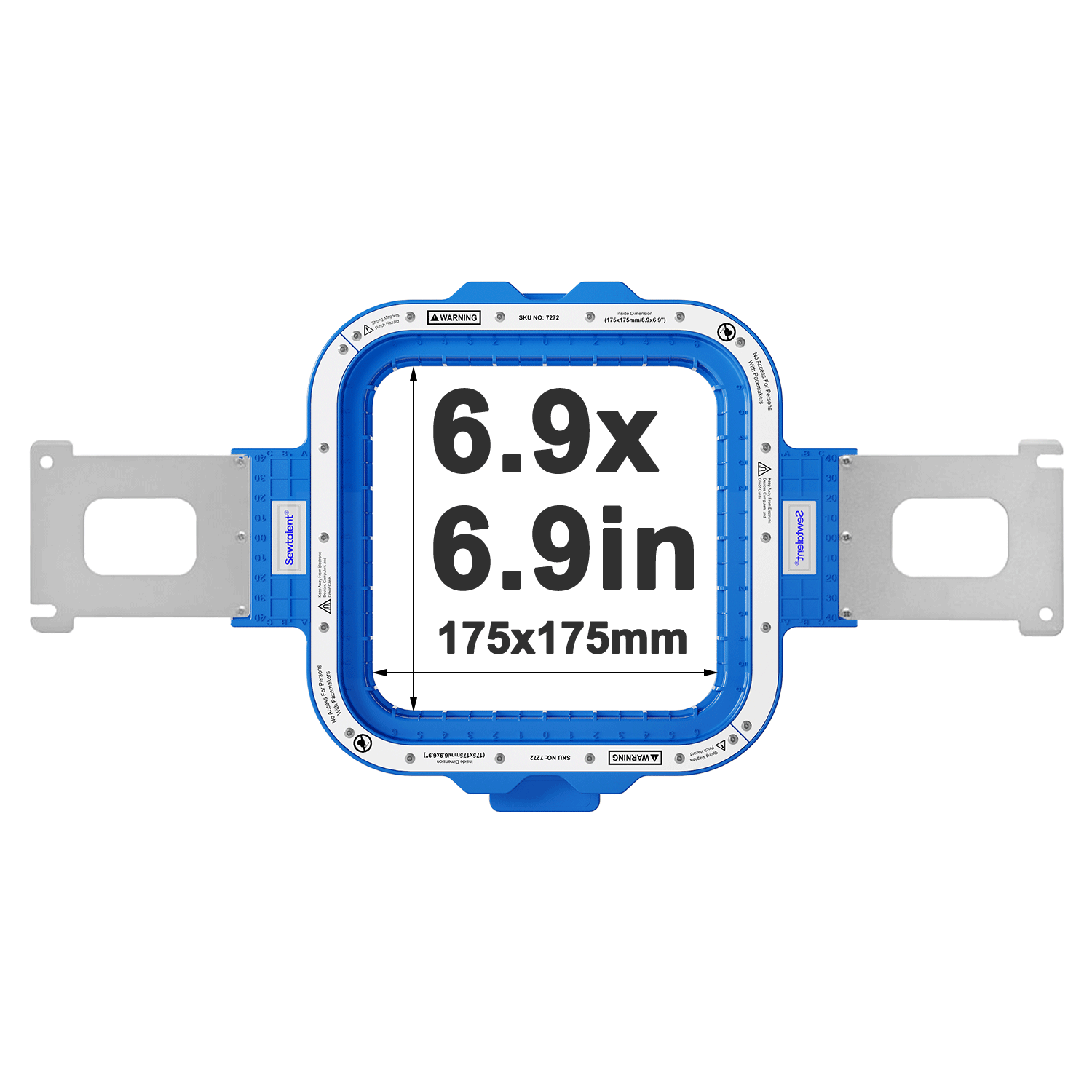 6.9inch Magnetic embroidery hoop frame for industrial multi-needle brother embroidery machines, holds fabric flat and makes hooping easier
