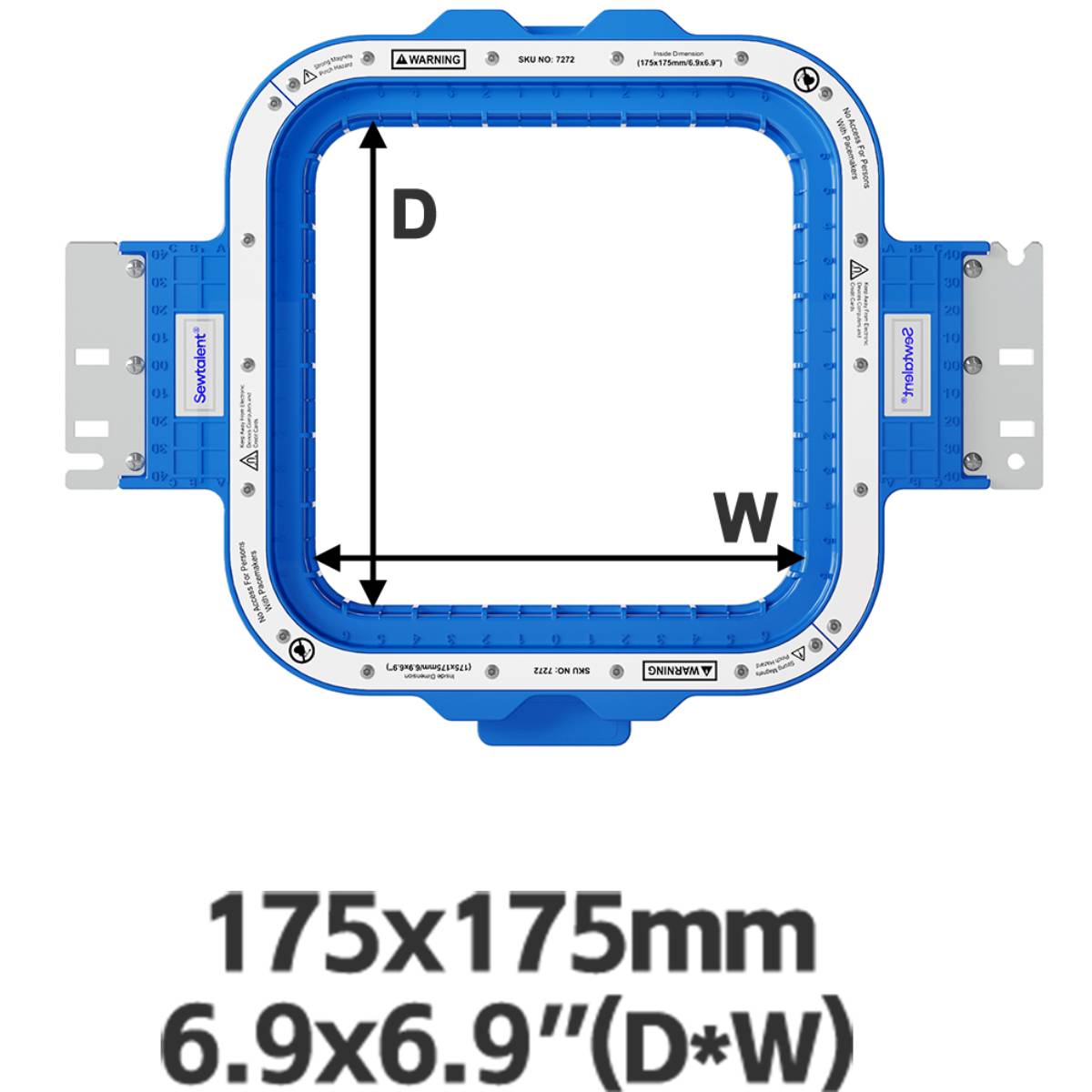 7272 175x175mm / 6.9″x6.9″  machine Magnetic embroidery hoops frames for bai embroidery machines, holds fabric stronger and makes hooping easier