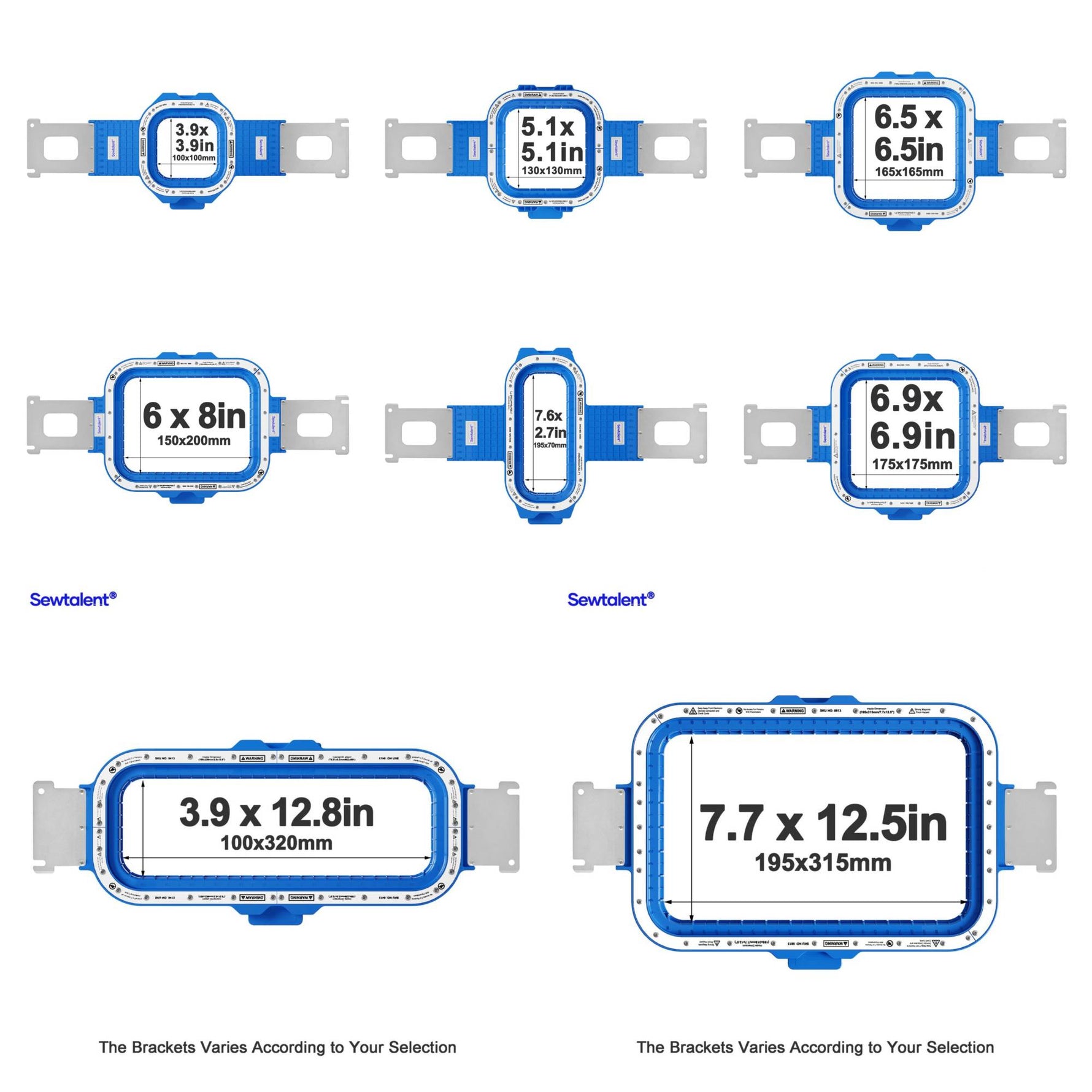 Magnetic embroidery hoop frame for Brother embroidery machines, holds fabric flat and makes hooping easier