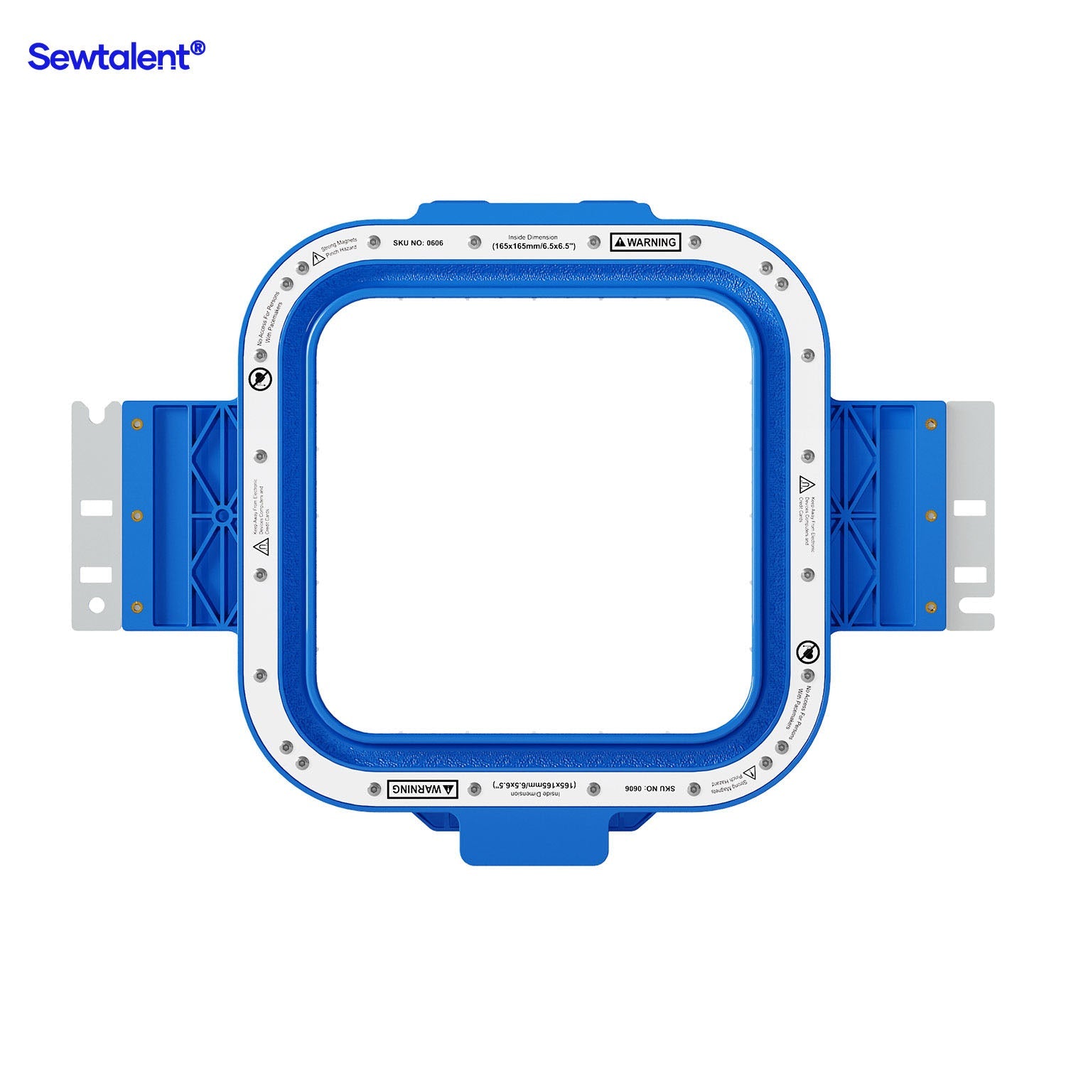 Magnetic embroidery hoop frame for embroidery machines, holds fabric flat and makes hooping easier