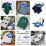 Examples of garment positioning on main and sleeve hooping stations with magnetic hoops