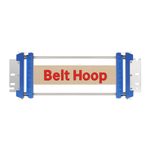 Belt embroidery hoop securing a strap for clear lettering