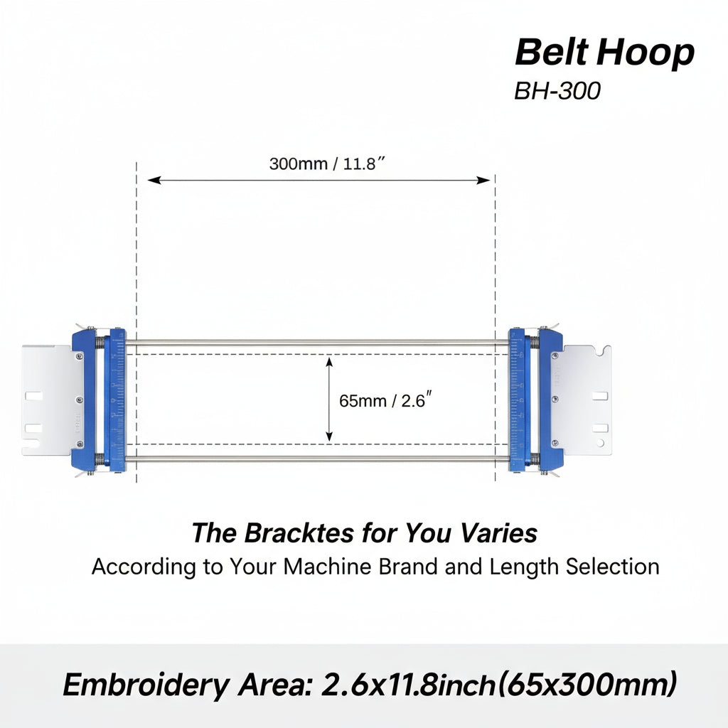 dimension 65×300 mm reference — compatible with BAI embroidery machines